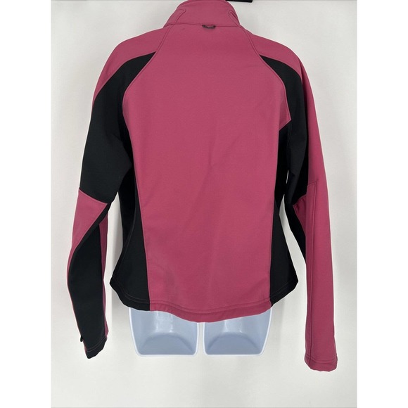 LL Bean Jacket Women L Long Sleeve Full Zip Lightweight‎ Pink Black Soft Shell - Picture 3 of 7